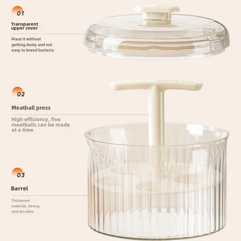 Home Hand Pressure Meatball Maker Shrimp Slippery Fish Balls Manual Integrated Molding Kitchen Cooking Accessories Meat Tools