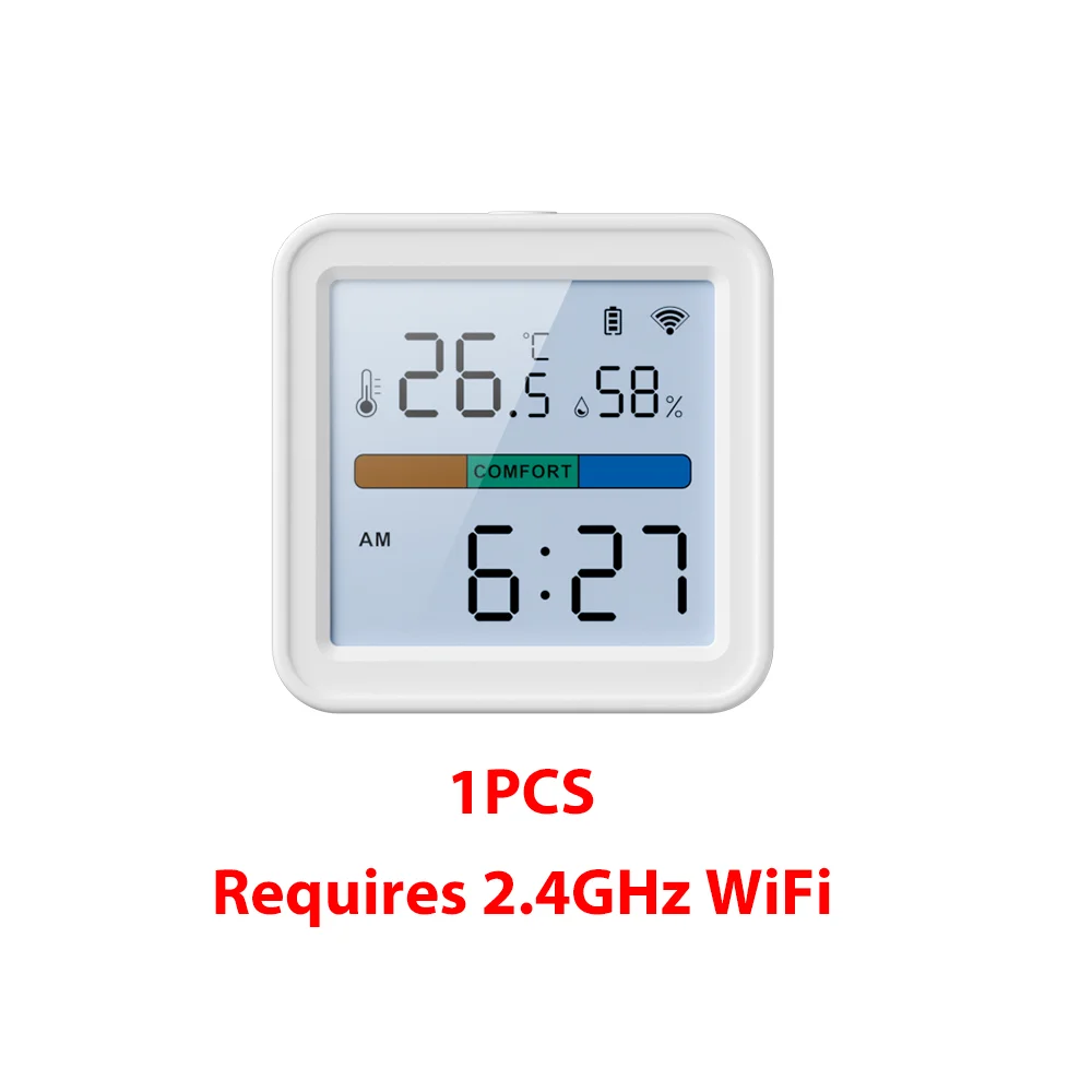 Tuya Neue WiFi Temperatur Feuchtigkeit Sensor Smart Leben Hintergrundbeleuchtung Hygrometer Thermometer Sensor Unterstützung Alexa Google Home Assistent