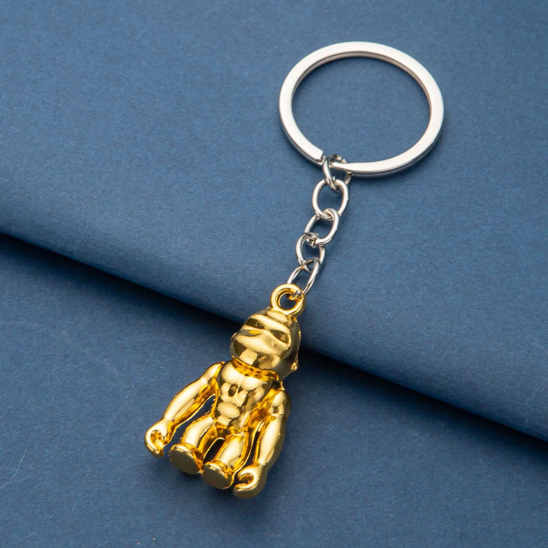 قرد المفاتيح مزدوجة الجانبين قرد المعلقات DIY الرجال المجوهرات سيارة مفتاح سلسلة حلقة حامل تذكارية للهدايا