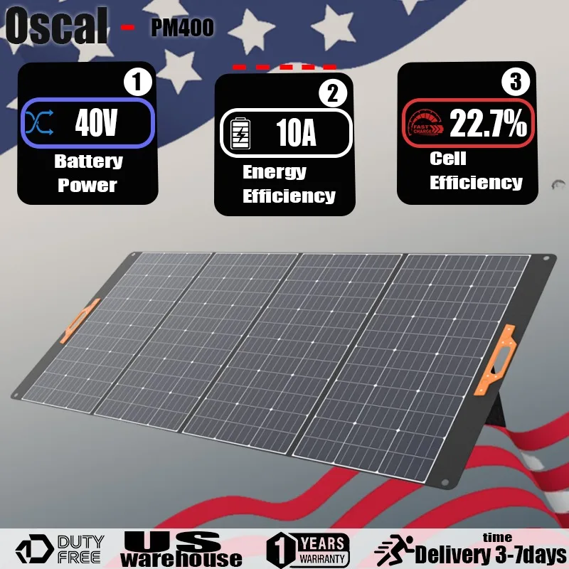 

Oscal PM400 400W Foldable Solar Panel with 23% Efficiency Single Crystal Cell IP65 Waterproof Five in One Mobile Solar Panel