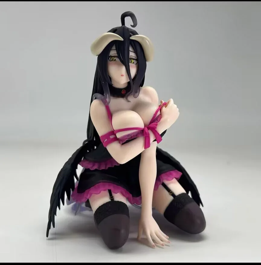 Image of 2026 100 % echte japanische Original-Anime-PVC-Figur Albedo Robe Sitting Ver Actionfigur Sammlermodell Spielzeug