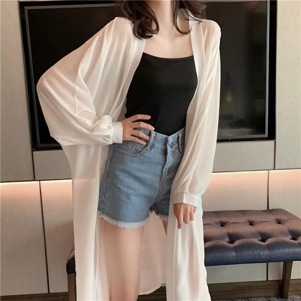 2020 Bohemian Cardigan Summer Beach Wear Long Kimono chiffon Tunic Women Tops Blouse Shirt Sarong plage