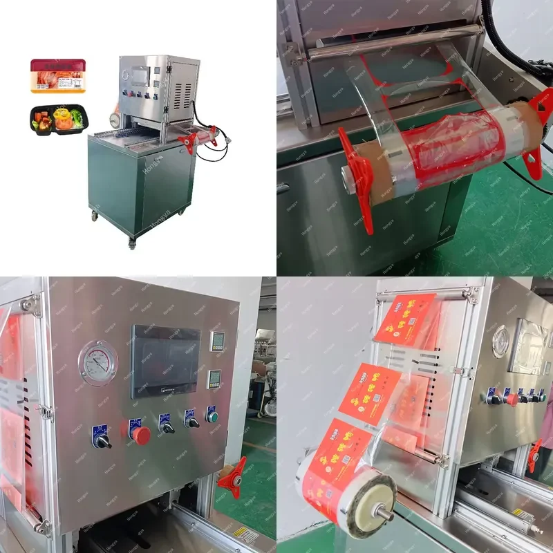 2026 Commercial Fully Automatic Vacuum Packaging Sealing Machine Fast Food Box Modified Atmosphere Fresh-keeping System
