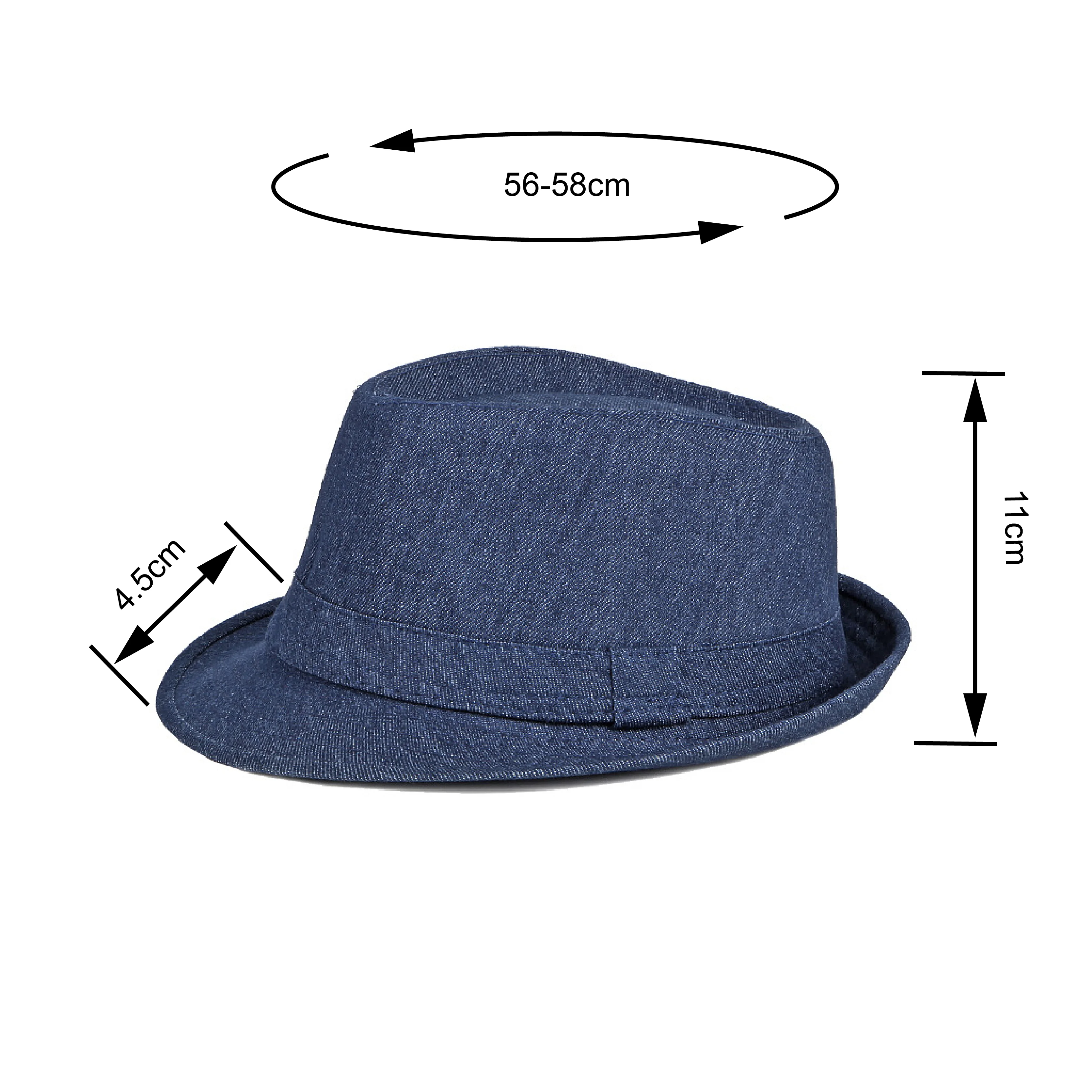 Man Classic Spring Summer Outdoor Leisure Fedoras Hat SolidDenim British Retro Style Jazz Banquet Hat Party Formal Occasion