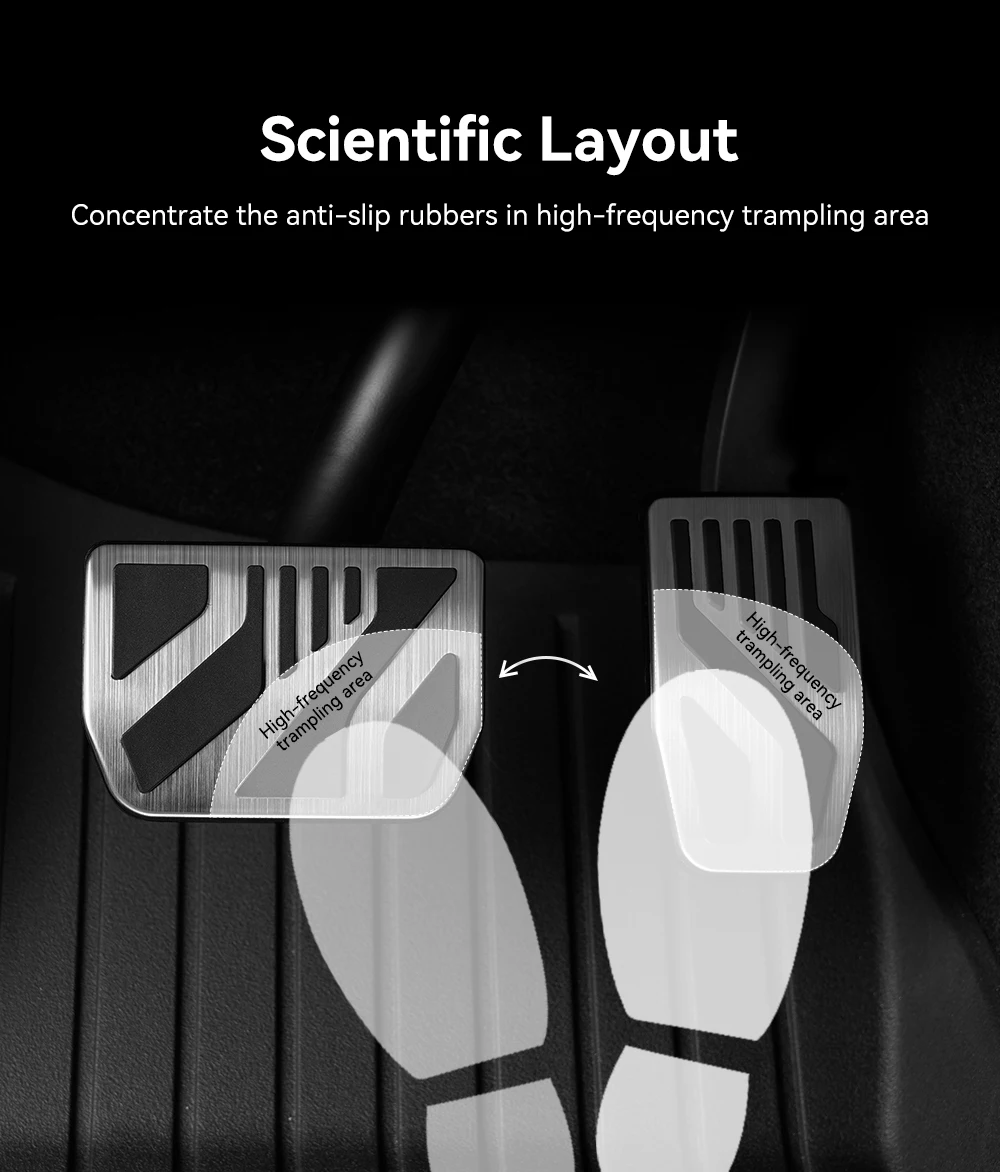 YZ Für Tesla Model 3/Y/YL Highland Juniper 2017-2026 Aluminiumlegierung Fußpedal Gaspedal Bremspedal Pedalabdeckung – Detail 5