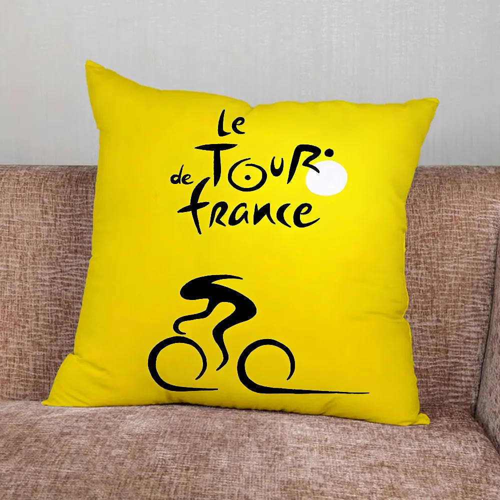 Tour De France Bike Bicycle Pillow Case For Home Bedroom Car Office Decoration Living Room Sofa Cushion Cover Suitable