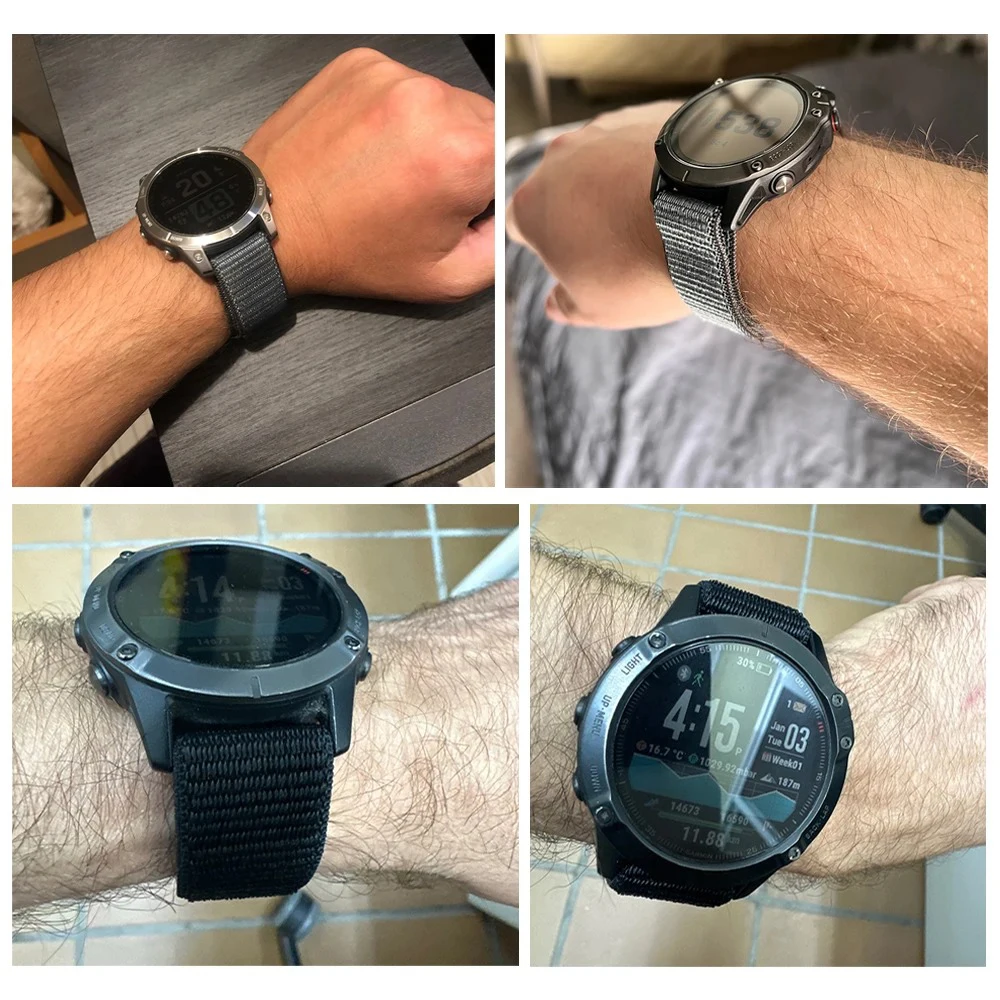 26 مللي متر 22 مللي متر النايلون هوك حلقة حزام ل Garmin إندورو 3/Epix Pro Gen 2/Fenix 8 E 7X 7 Quatix 8 QuickFit الرياضة تنفس سوار