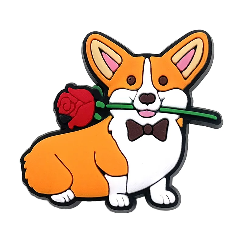 1PCS PVC Pekingese Shoe Charms Accessories Buckle Fit Wristbands Shoe Charms Decoration