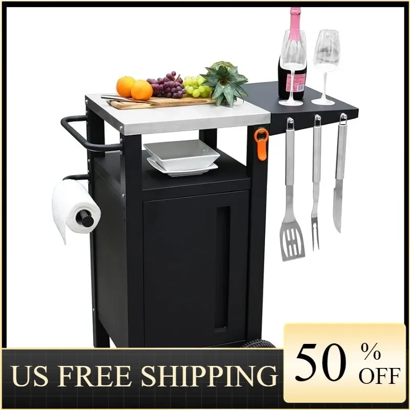 

Grill Cart Outdoor with Storage with Wheels - Modular Grill Table of Outside BBQ, Blackstone Griddle 17", Grill Carts