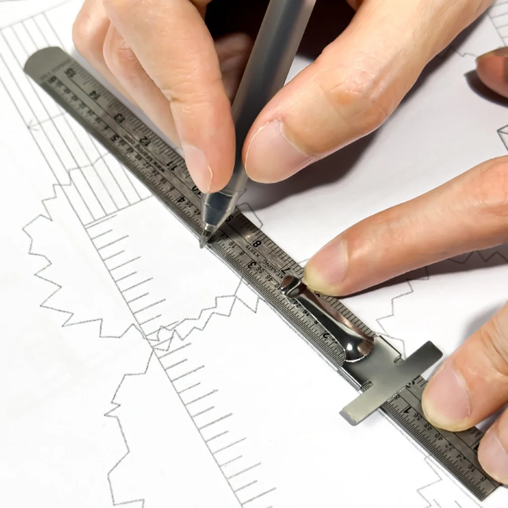 

CANIGHT Stainless Steel Ruler 6 Inch 15cm Pocket Measuring Tool with Clip Accurate Metal Scale