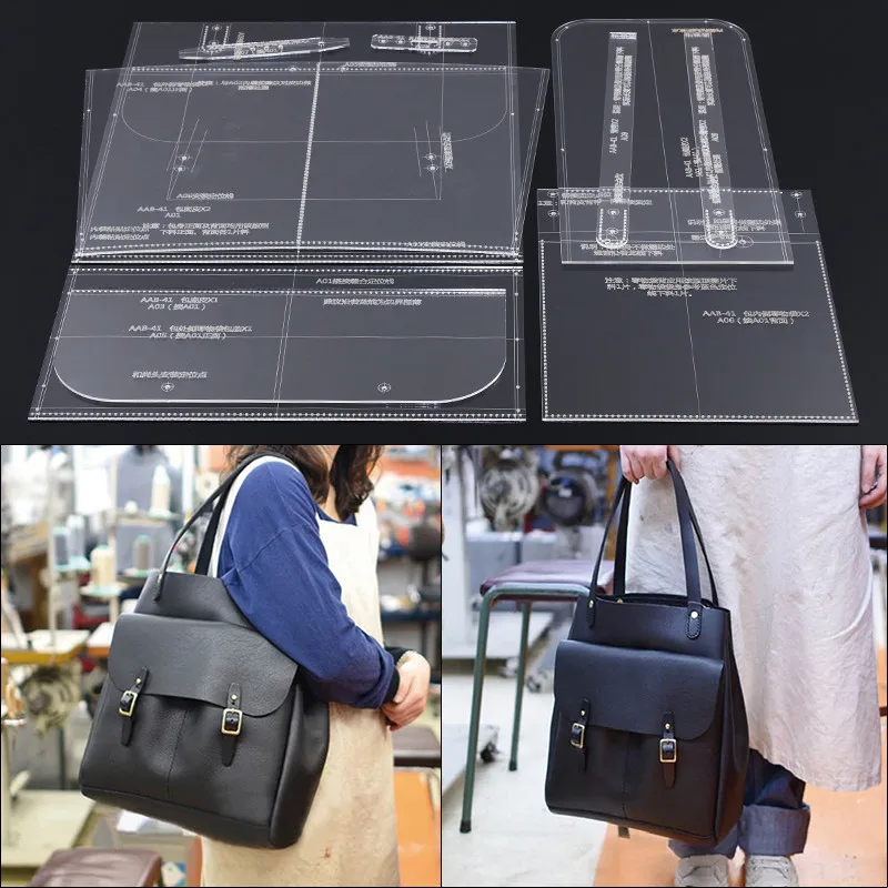 Handmade Leather Design DIY Leather Bag Design Template Single Shoulder Bag Handbag Acrylic Version Mold Template 33x35x16CM