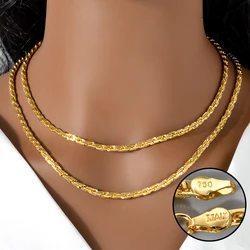 Sunny Jewelry Hip Hop Geometric Copper 18k Gold Color Link Chain Metal Necklace for Women Men Classic Fashion Party Jewelry