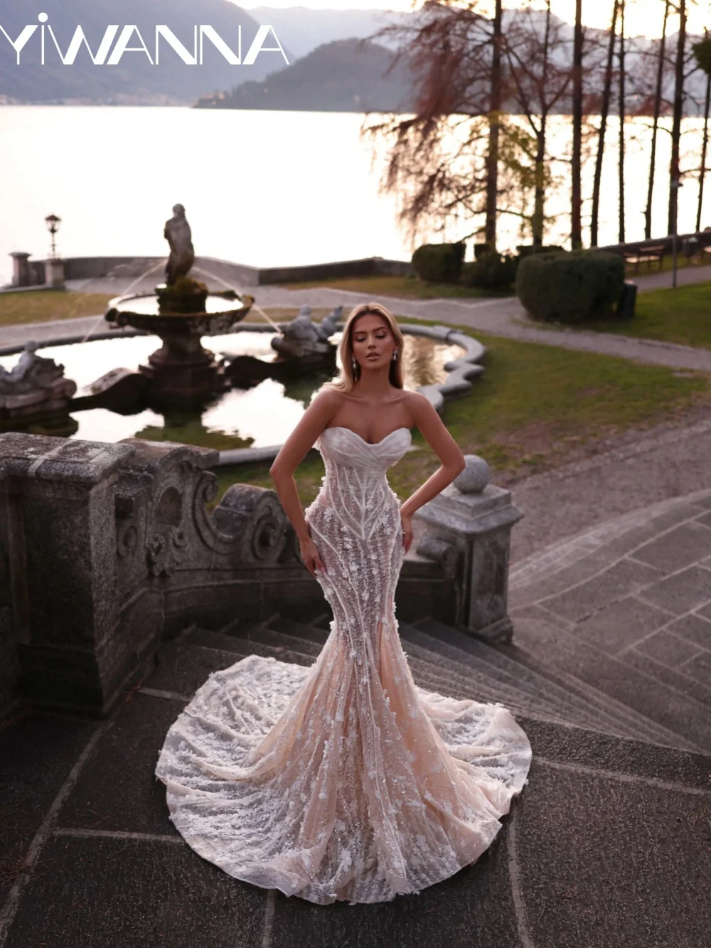 

Captivating Beaded 3D Floral Wedding Dress Romantic Sweetheart Neck Bridal Gown New Customized Mermaid Long Dresses For Bride