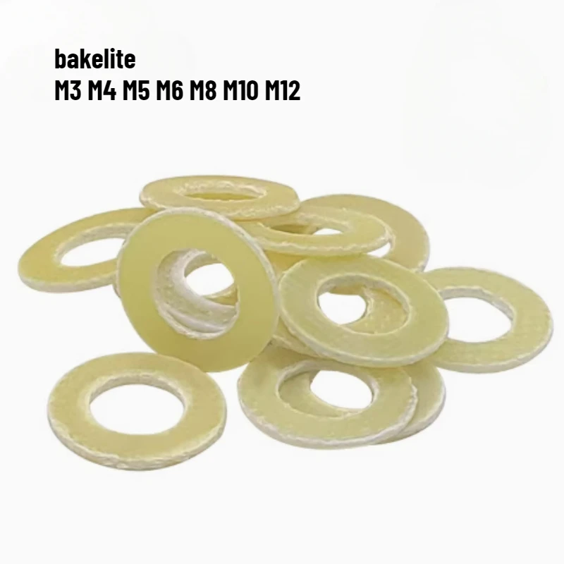 200/1000pcs M3 M4 M5 M6 M8 M10 M12 Bakelite Flat Washer Insulation Gasket Epoxy Resin Pad Meson Bakelite Gasket