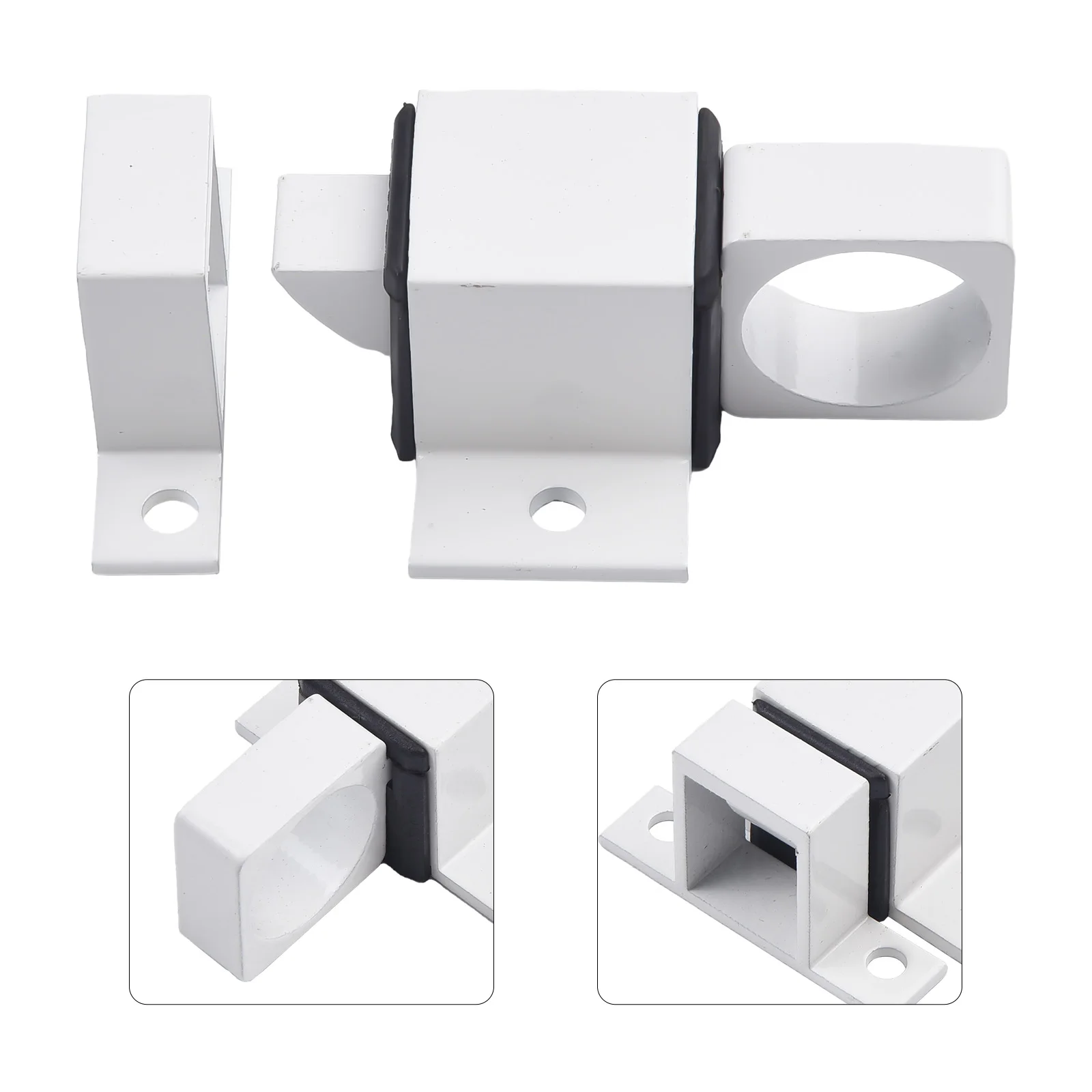 1 Pcs Door Latch Aluminum Alloy Security Automatic Doors Spring Bounce Locks Gate Security Pull Rings Spring Bounce Door Bolt