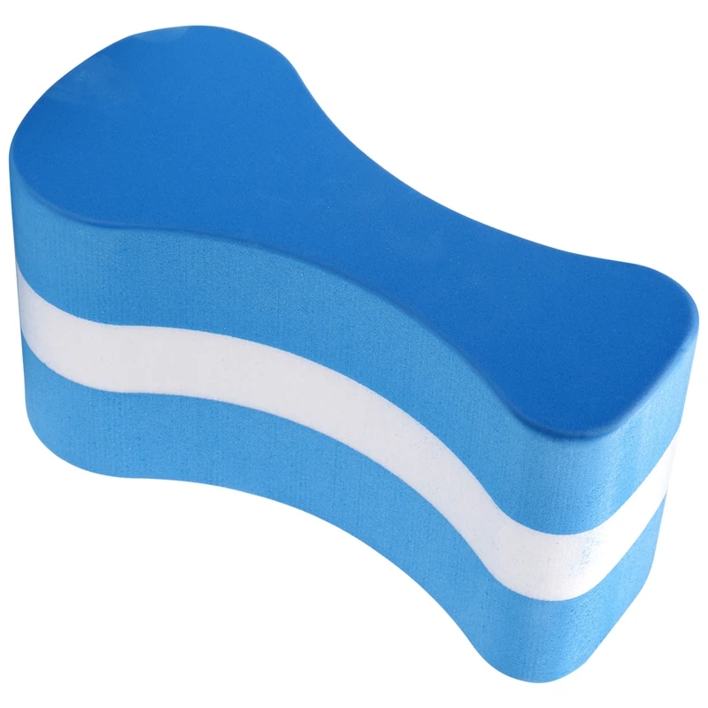 Boya de tracción de espuma Eva para niños y adultos, tablero de piernas para piscina, Entrenamiento de natación, azul + blanco