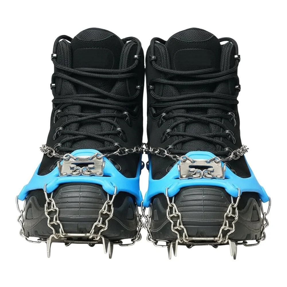 13-tooth Spikes Crampon Shoe Covers Enhanced Stability On Slopes Compact Foldable Design Nylon Storage Bag Included
