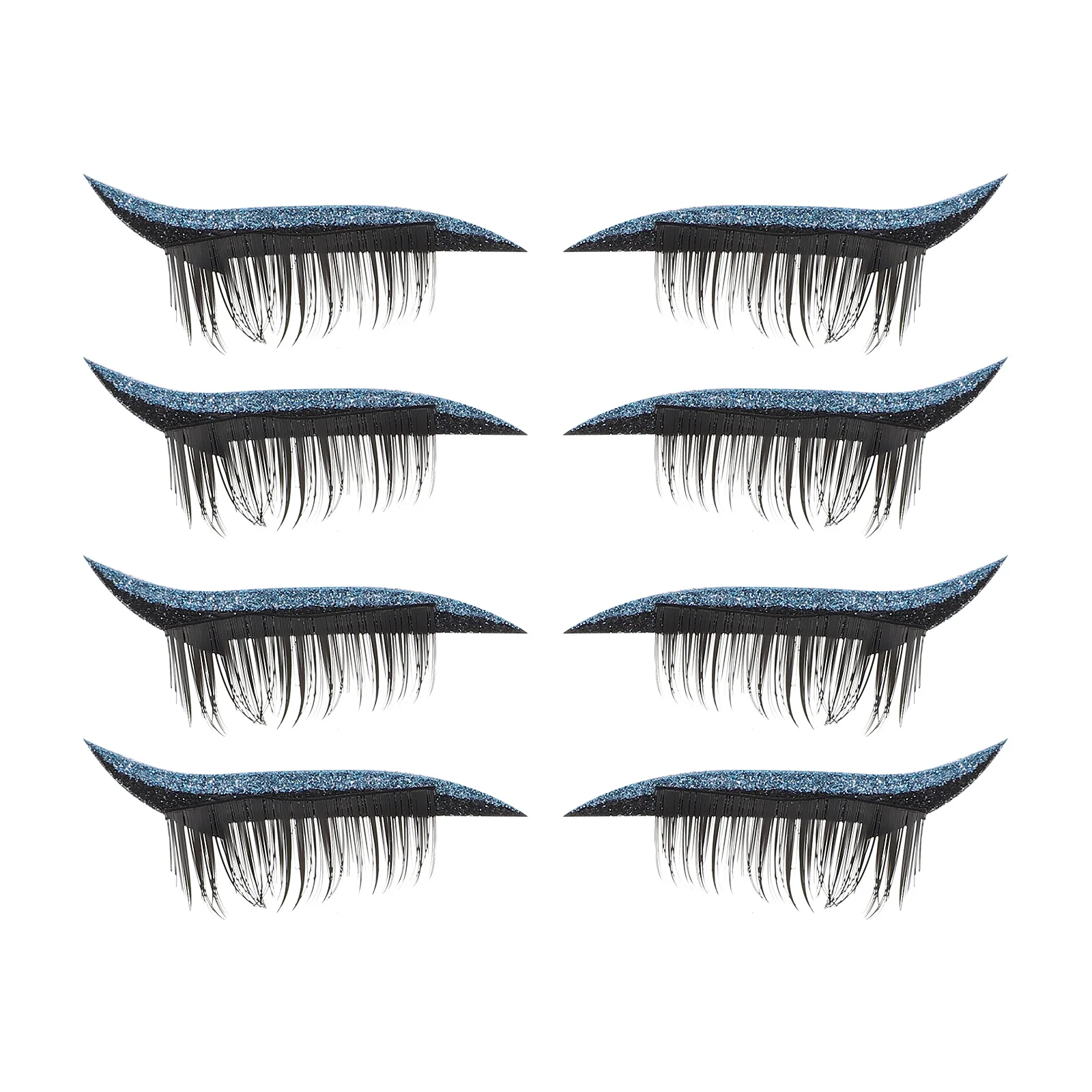 

4Pairs Eyelash Sticker for Women Fashion Glitter Dense Fake Eyelashes Reusable Waterproof Sweat Proof Beauty Supply Decorative