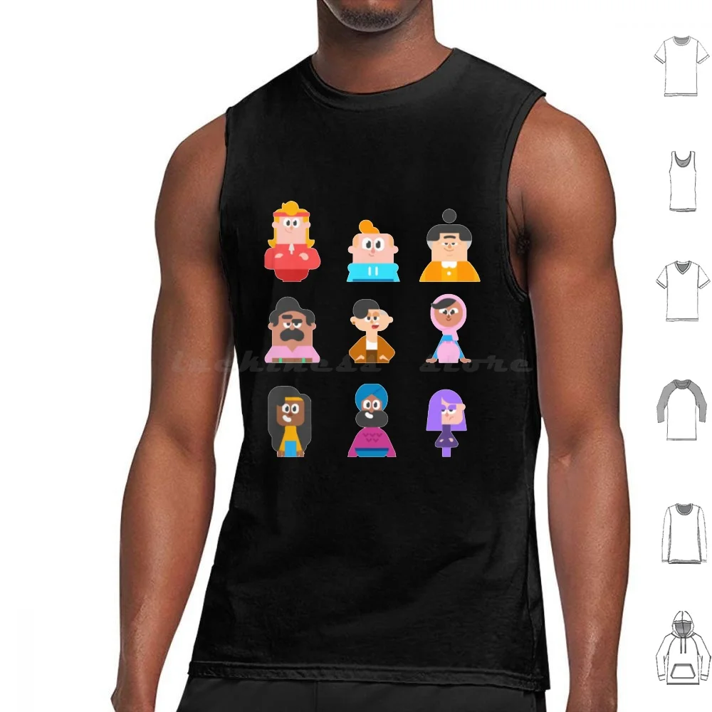 Duolingo Characters Tank Tops Vest Sleeveless Duolingo Characters Trend