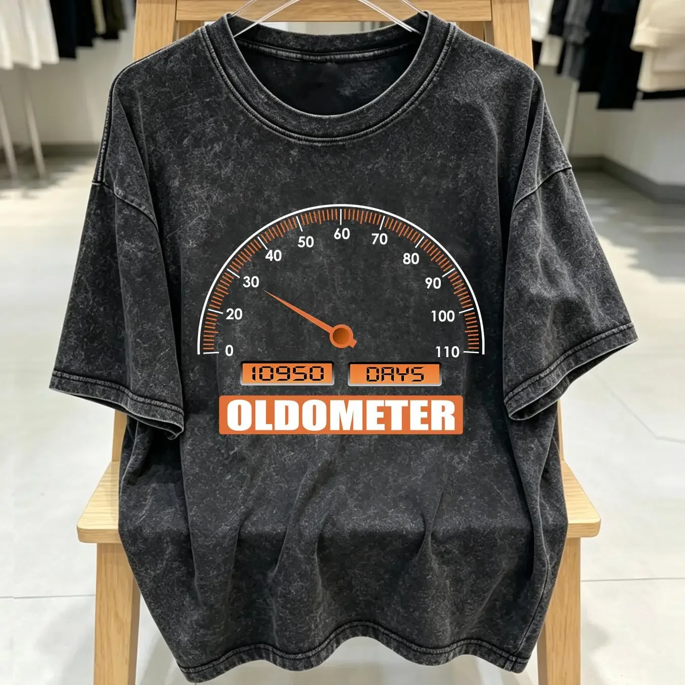 washed T Shirt 30th Birthday 1993 Mens Funny OLDOMETER 30 Year Old Car Top vintage Washed streetwear Stretched Unisex Versatile