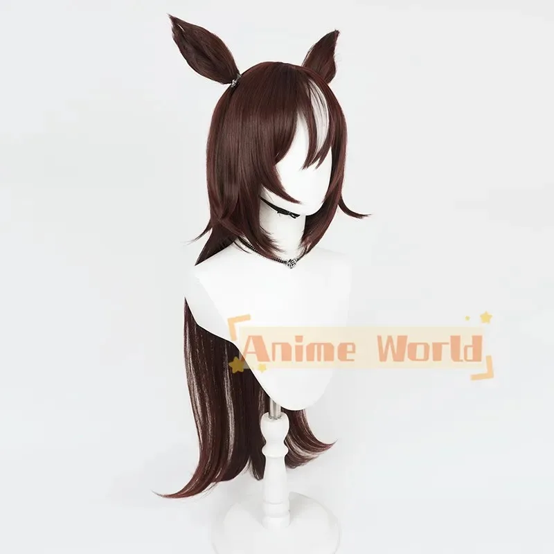 سيريوس سيمبولي شعر مستعار تأثيري Umamusume جميلة ديربي براون الأبيض الشعر الاصطناعية مقاومة للحرارة هالوين دور اللعب غطاء شعر مستعار للحفلات #4