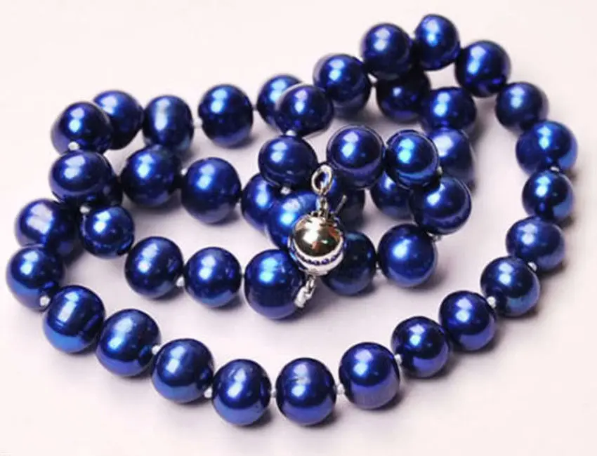 

Hot sale new Style AA+ 8-9mm PEACOCK BLACK AKOYA PEARLS NECKLACE 17"