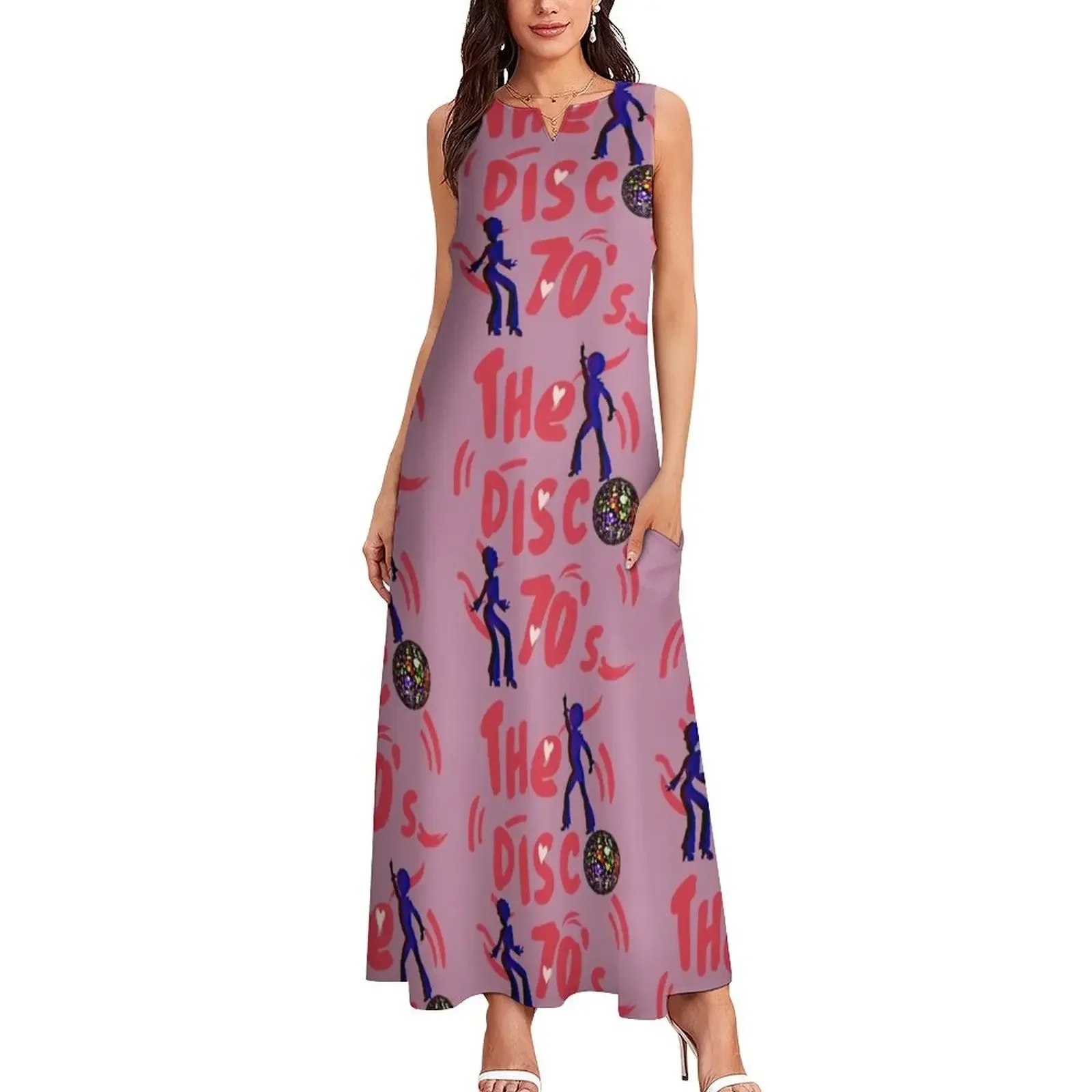 The Disco 70's Long Dress long dress women purple dress women party dresses