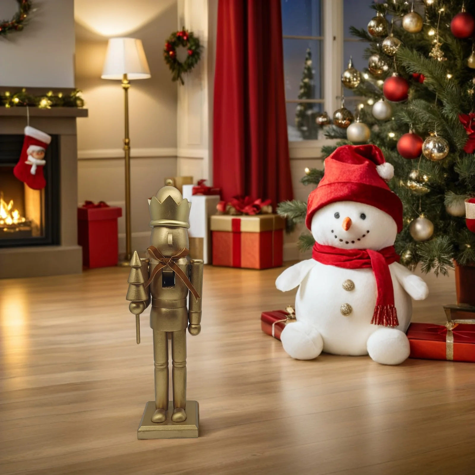 

38Cm Christmas Nutcracker Wooden Soldier Bow Tie Ornament Holiday Mantel Display Festive Holiday Centerpiece Nutcrackers Figures