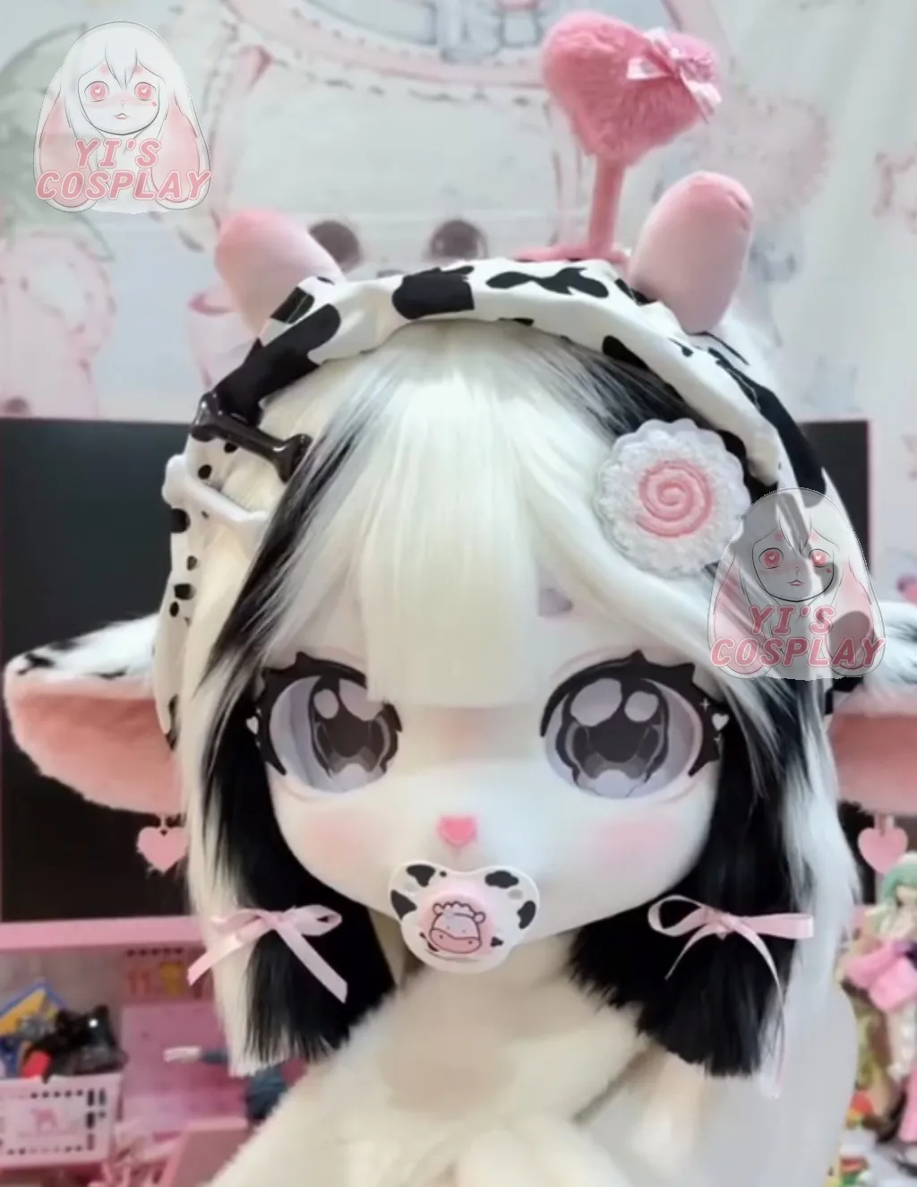 

Yis cosplay Custom Furry head Kigurumi Head Cosplay Kemono Fursuit Handmade Headsets Beast Customized Fursuit Kemono Head