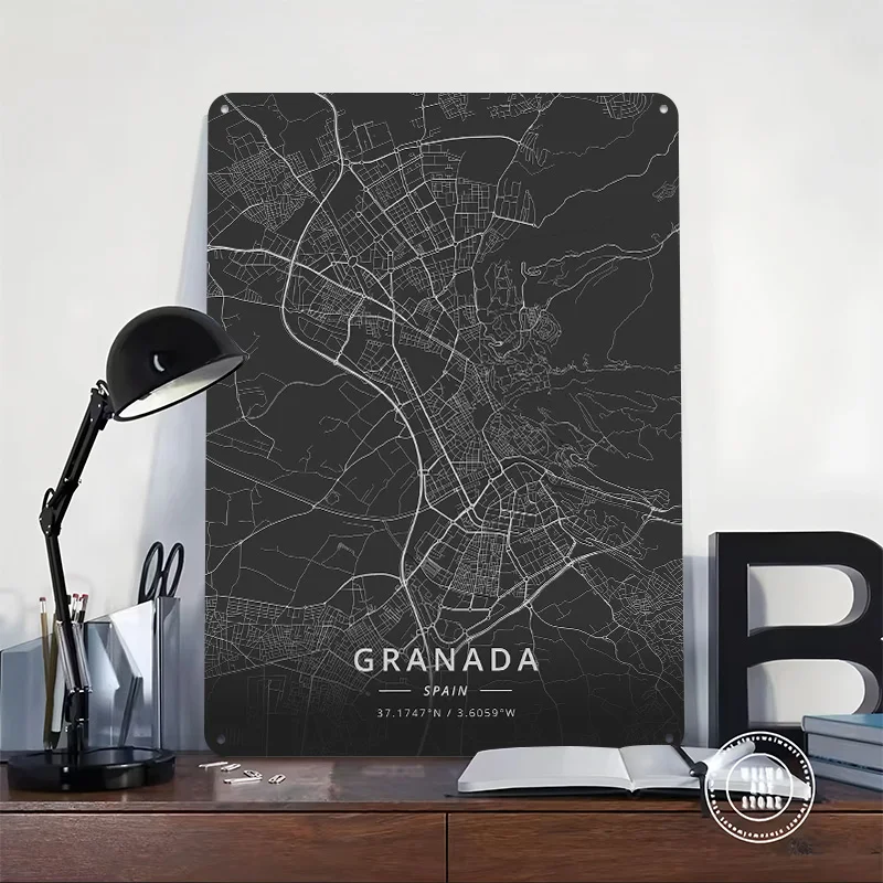 Granada Metal Wall Art Bedroom Decoration Room Vintage Decor Luxury Bar Accessories Wand Deko Home Decorations Tin Sign Items