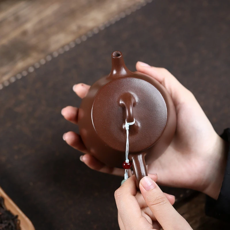 Zisha Gaoshipiao Teapot Raw Purple Clay Inner Ball Filter Handmade Kung Fu Tea Household Collectible Brewing Supply