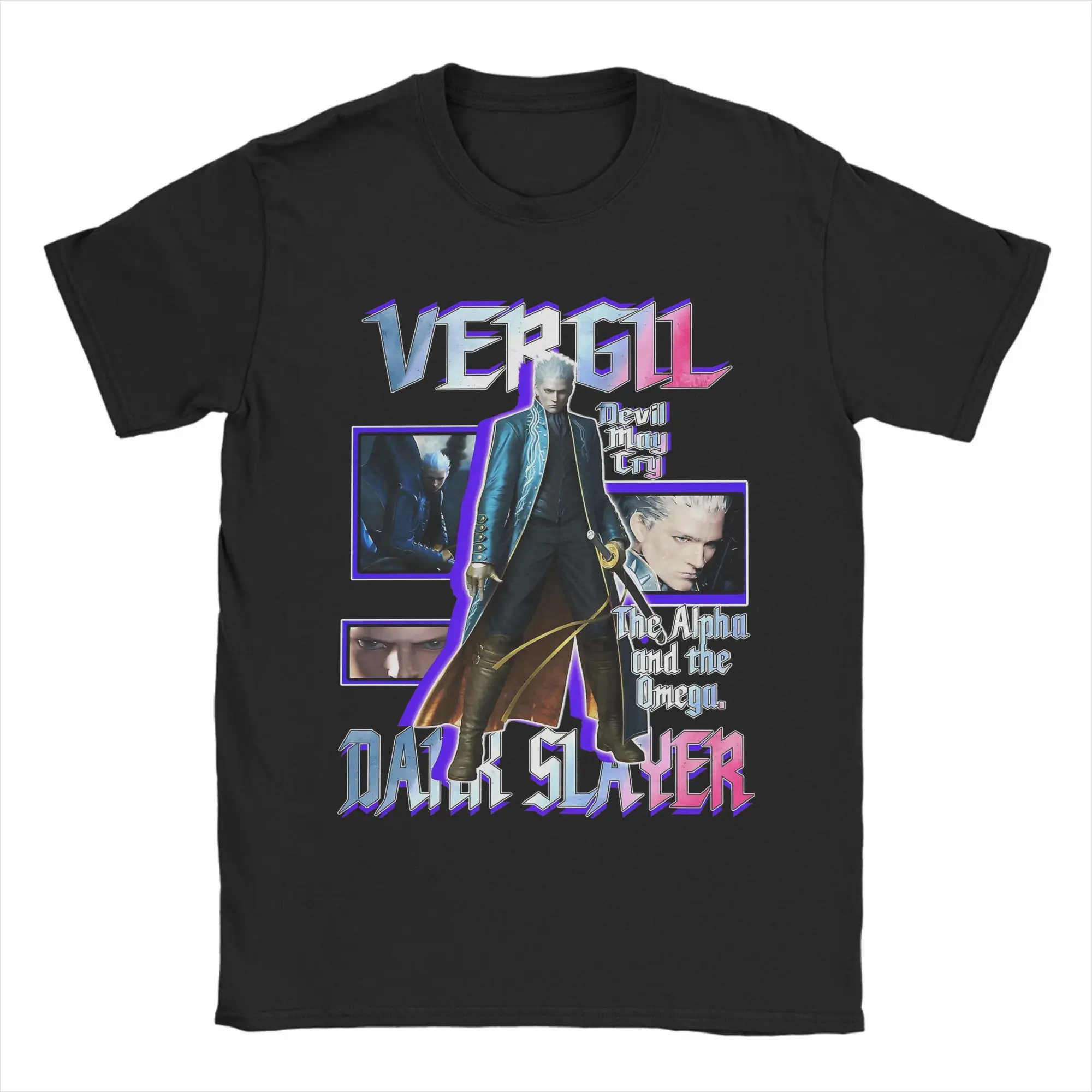 

Men's Game DMC Vergil Devil May Cry T Shirt Pure Cotton Tops Awesome Short Sleeve Round Neck Tee Shirt Graphic Printed T-Shirt