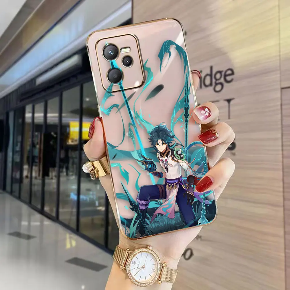 The Game G-Genshin I-Impact Cover Smooth E-TPU Case REALME GT 2 NEO3 MASTER 7 8 8I 9I 10 11 PRO C21Y C30 C33 C35 C53 C55 5G Case