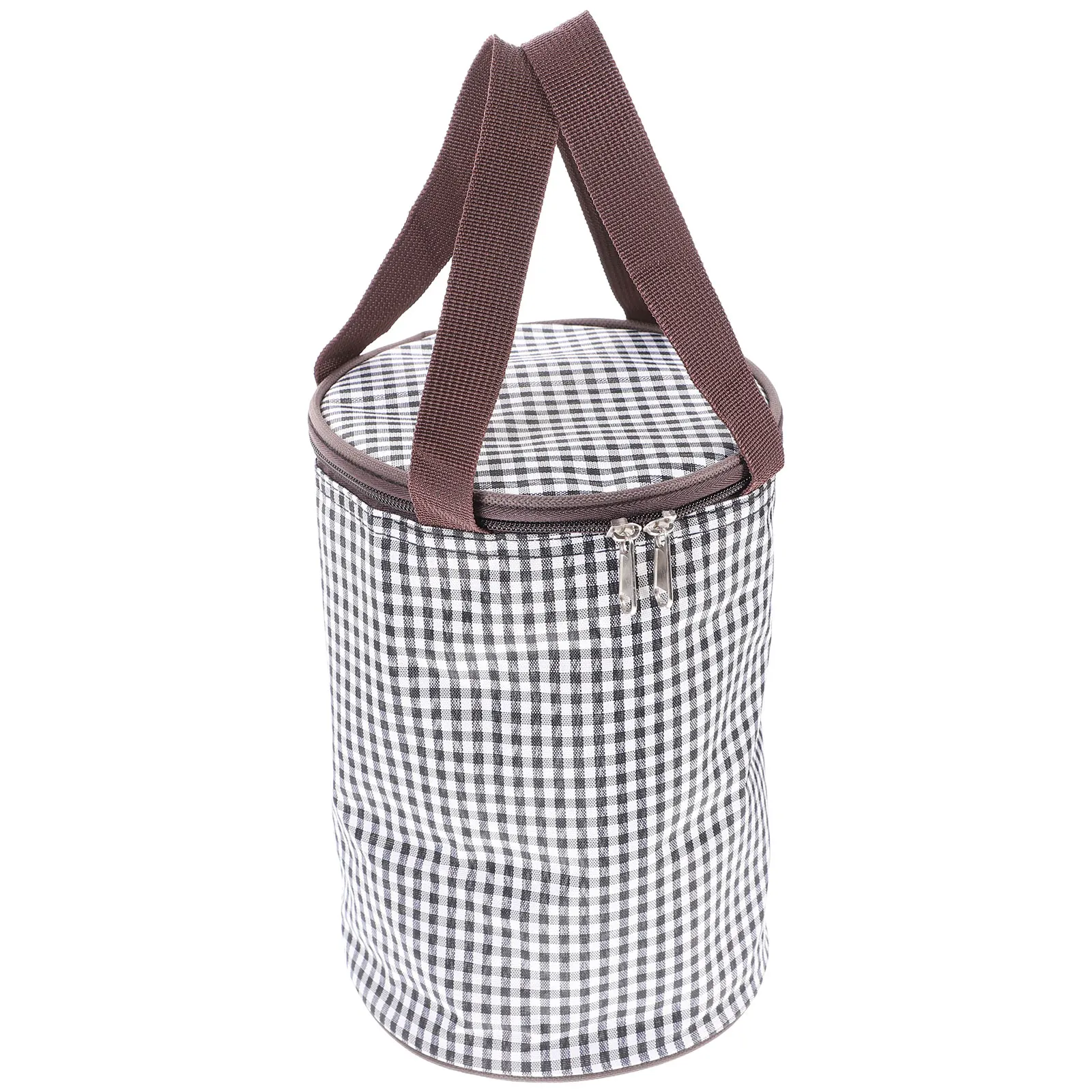 

Insulated Lunch Bag Cylindrical Polyester Large Capacity Office Food Storage Portable Reusable Heat Preservation