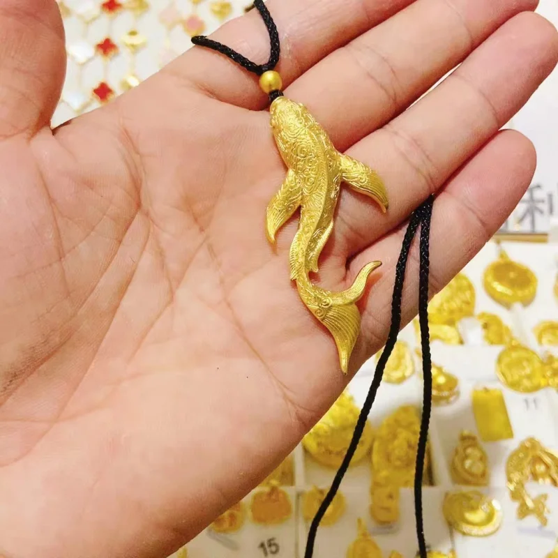 Traditional Chinese Style Big Fish and Begonia Pendant for Women Xiaohongshu Style Chinese Style Koi Fish Pendant Imitation Carp