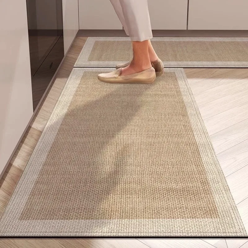 New Kitchen Entrance Mat Anti-Slip Oil-Proof Waterproof Wipe Clean Long Strip Entrance Carpet Modern Style Machine Knitted