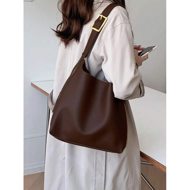 حقيبة كتف كلاسيكية جديدة ذات أسطوانة مترهل مع حقيبة حمل ذات سعة كبيرة، حقيبة نسائية ذات طراز بسيط، أعمال