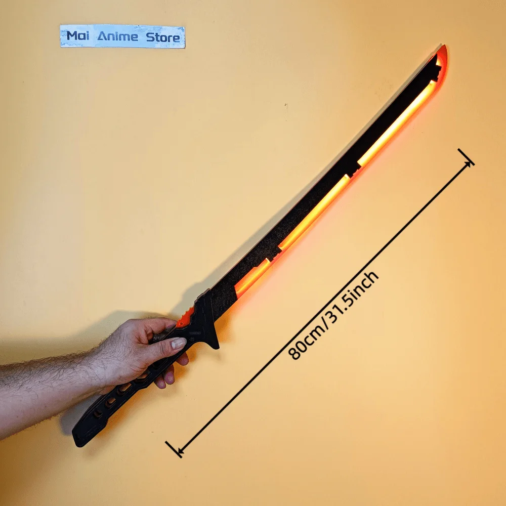 31인치 발광 사이버펑크 검 카타나 ABS 사이즈 일본 카타나 밝은 플라스틱 사무라이 검 라이트 애니메이션 코스프레 소품 장난감 선물