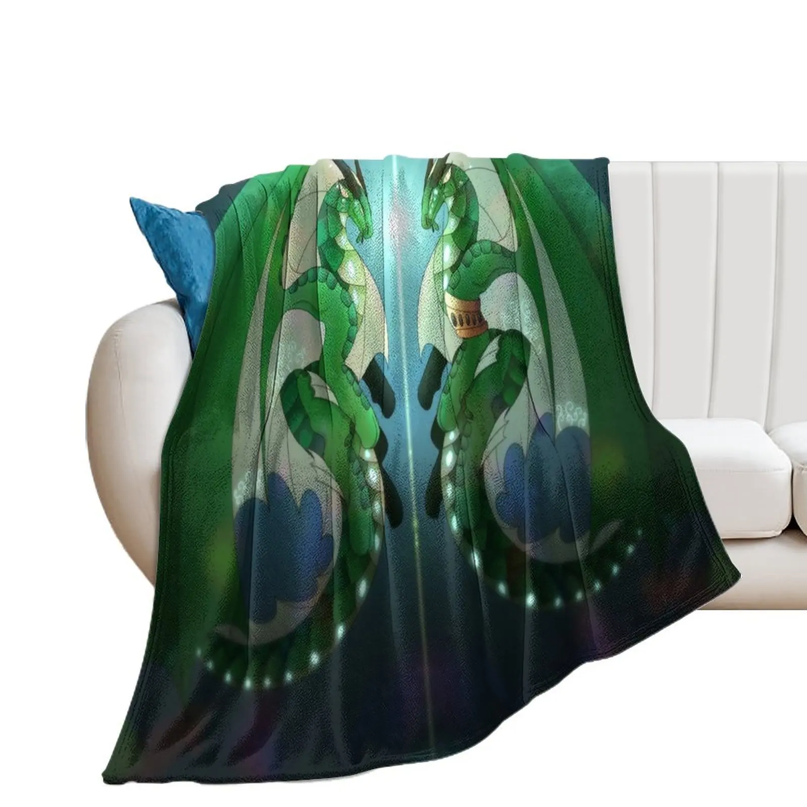 

Wings of Fire - Fathom and Turtle Throw Blanket Personalized Gift Beach Blankets