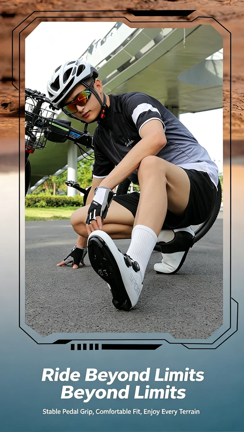 Atmungsaktive Radsportschuhe MTB Fahrradschuhe Herren Renn- und Wettkampfschuhe Selbstverriegelnde Speed-Fahrradsneaker Damen Cleat-Straßenradsportschuhe – Detail 3