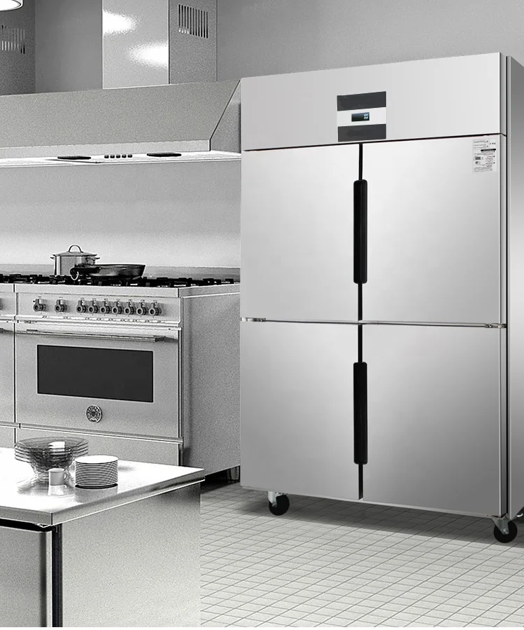 1000L Commercial Refrigerator Freezer - 4-Door Stainless Steel Vertical Unit (Energy Saving Hotel/Restaurant Kitchen Equipment）