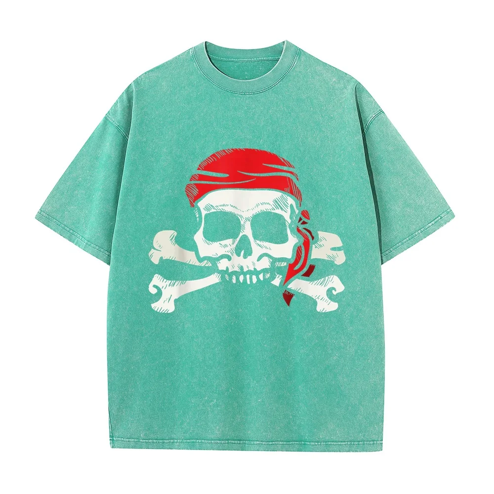Jolly Roger Pirate Skull and Crossbones Gift T-Shirt Men's Short Sleeve Tee New In Tops Tees High Quality Humor Shirt Cotton