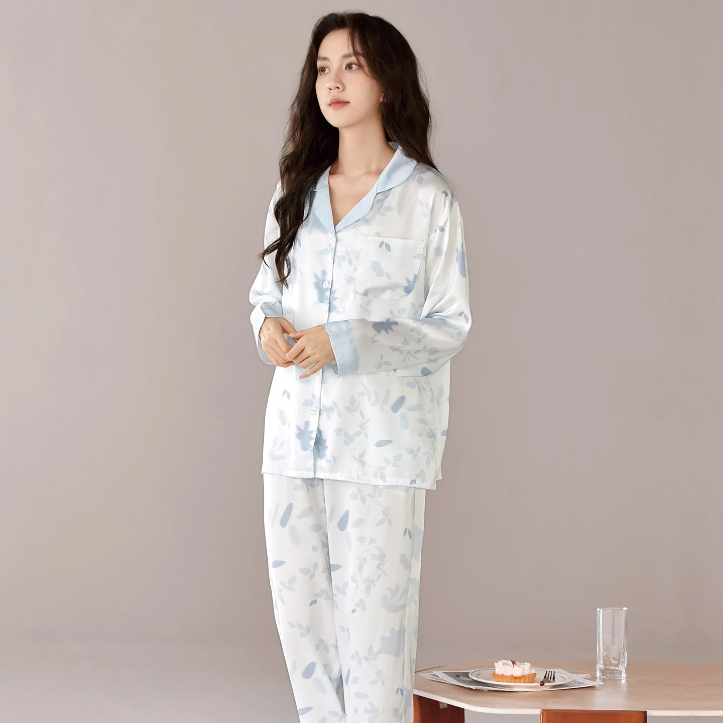 ladies-ice-silk-cartoon-loose-casual-wearable-home-clothes-set-plus-size-comfortable-spring-autumn-ladies'-sleepwear