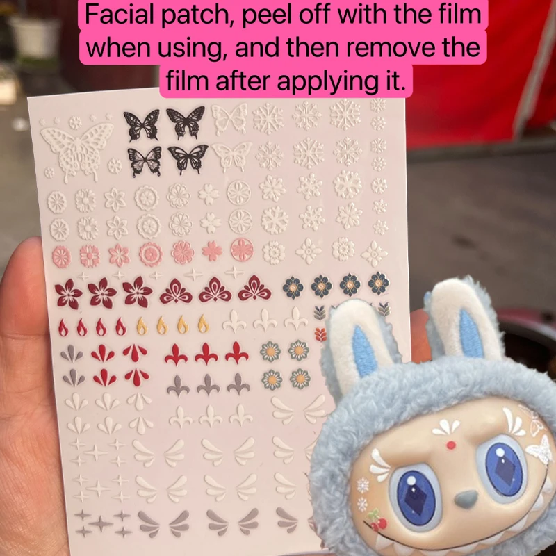 17 センチメートル Labubu カラーメタルブレスレット Labubu 絶妙なアイメイクステッカーまつげステッカービニール人形 Diy アクセサリー