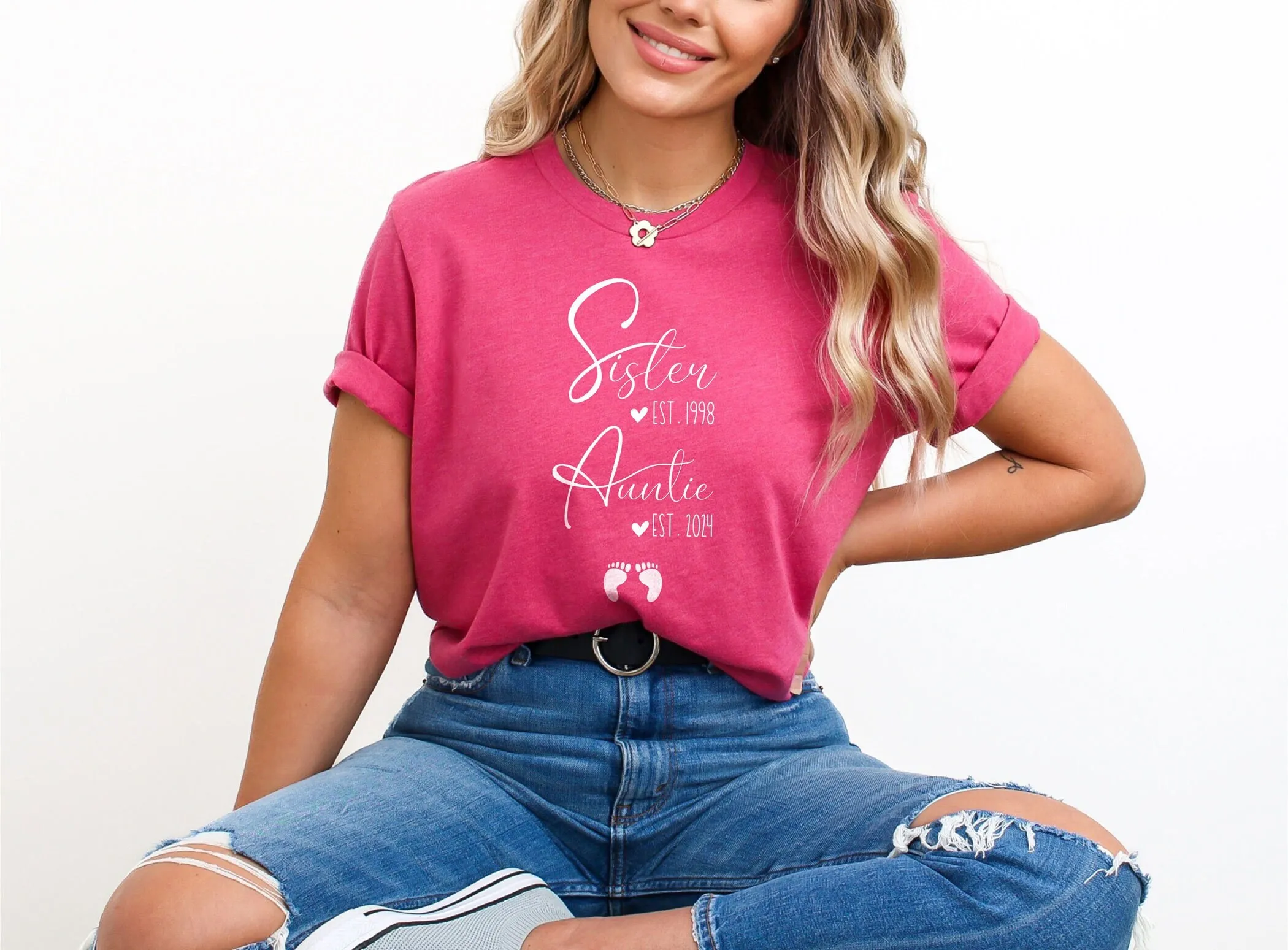 Auntie T Shirt Promoted To Aunt Reveal Sister New For