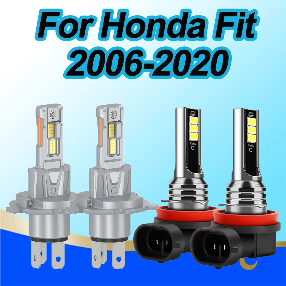 لهوندا صالح 2006-2020 كومبو LED طقم المصابيح الأمامية مرحبا + منخفضة الضباب ضوء لمبة H4 + H11