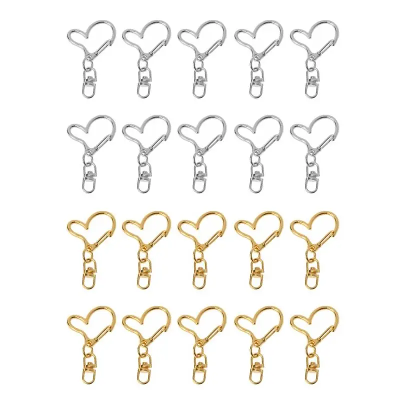 10 Pcs Clasps Metal Heart Keychain Lobster Clasp Hook for DIY Making Dropship