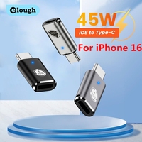 Elough Adapter iOS to Type C OTG USB C Male To Lightning Female Converter For iPhone 16 15 iPad PD 45W Fast Charging Converter