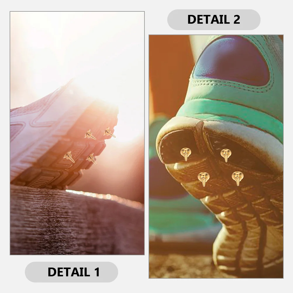 

48pcs Track Spikes Aluminum Alloy Replacement Golden Color Anti Skid Jump Running Training Hiking Shoes Accessories