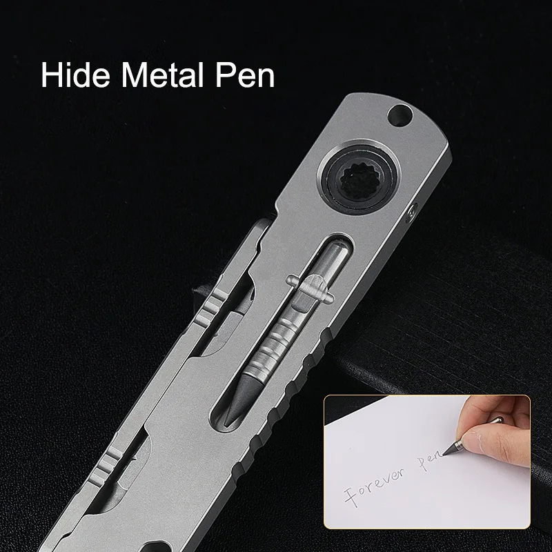 Titanium Alloy Crowbar Multifunctional Bottle Opener Hexagon Wrench Phillips Screwdriver Straight Screwdriver Metal Pen Pry Bar